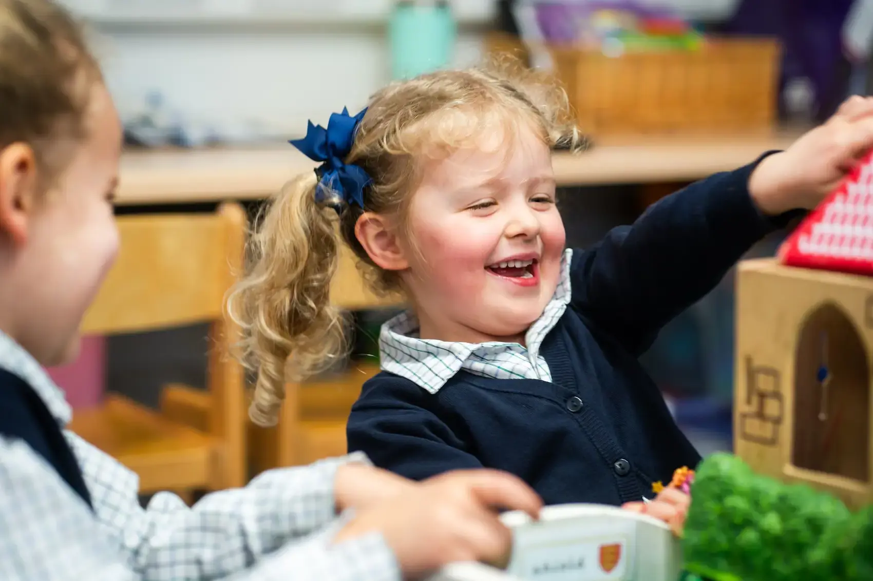 Embley pupil playing with toys