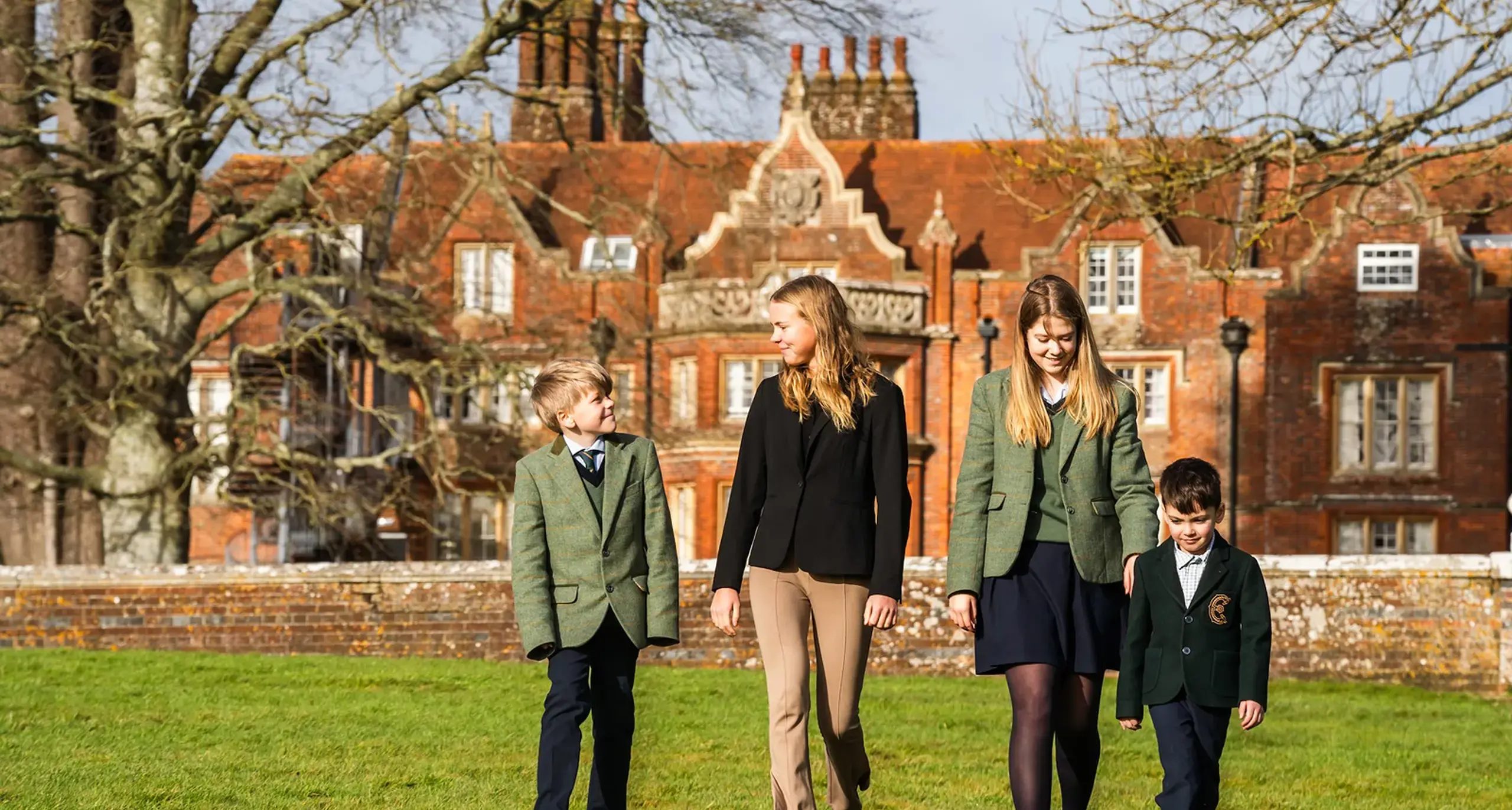 Students walking on the school grounds