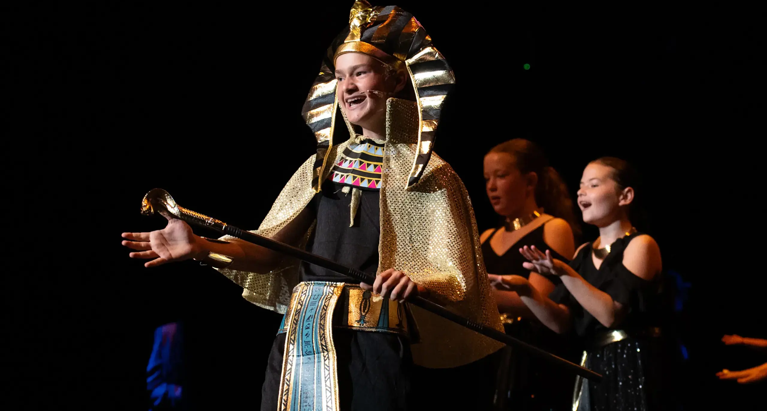 Student performing in theater.