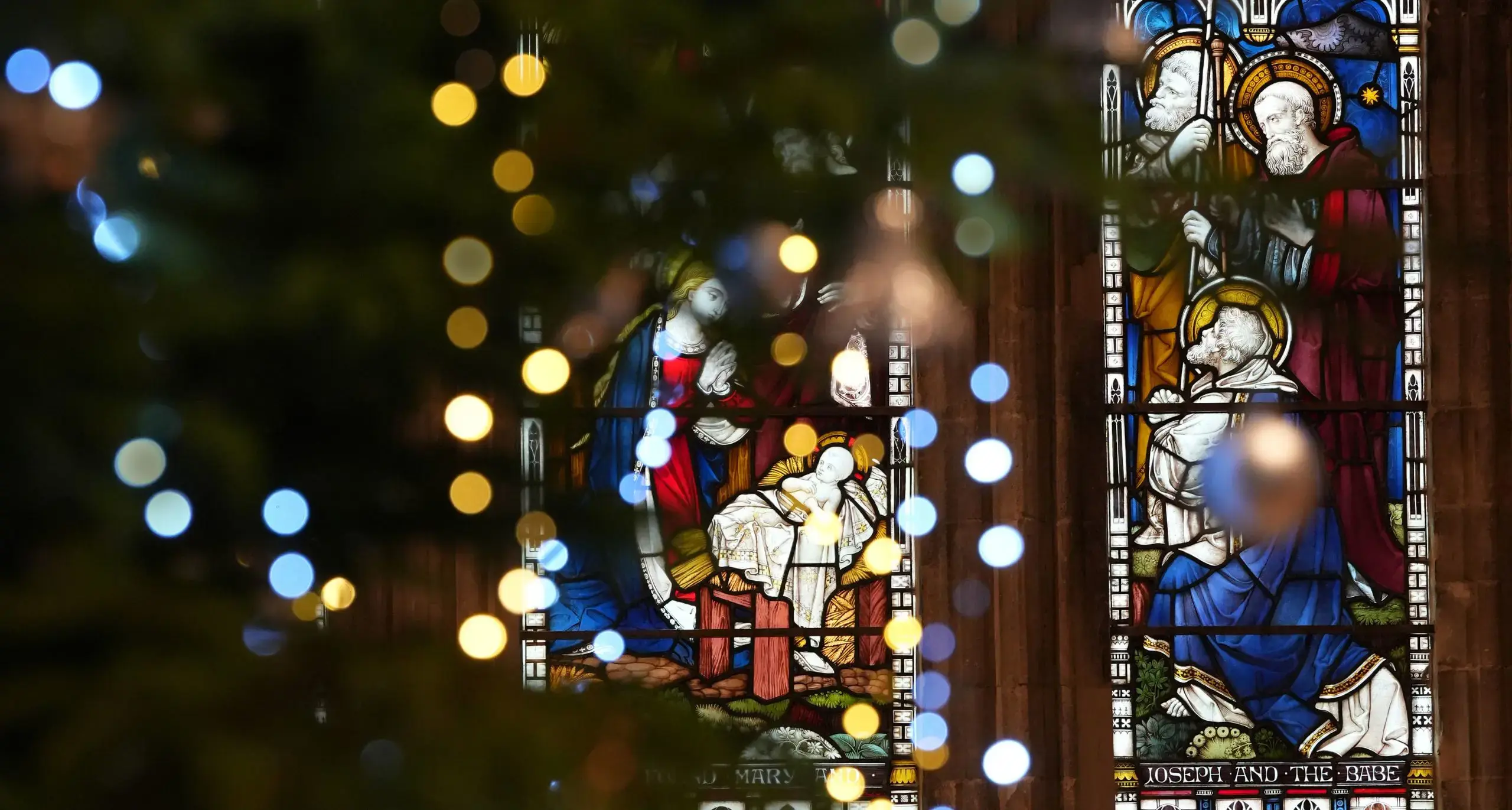 Stained glass window in a church